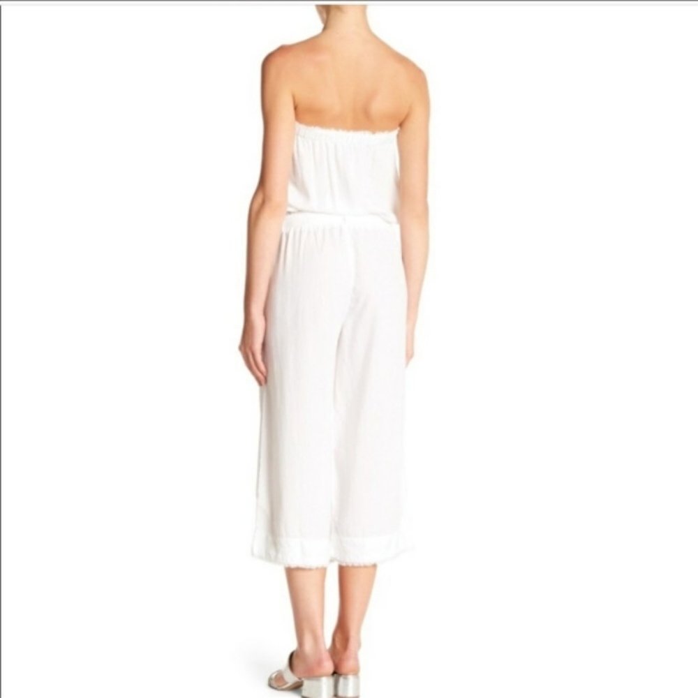 Anthropologie Cloth & Stone Strapless Fray Trim Crop Jumpsuit - EUC - Picture 2 of 15
